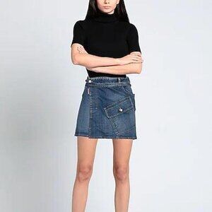Dsquared2 Denim Mini Wrap Skirt With Pocket Size 38